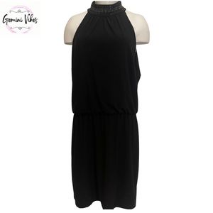 WHITE HOUSE BLACK MARKET  Halter Embellished Neckline Midi Dress Size Large